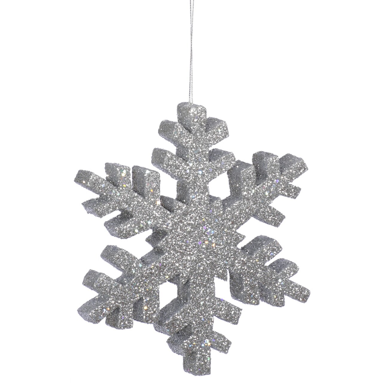 Vickerman 12 in. Silver Outdoor Glitter Snowflake Christmas Ornament